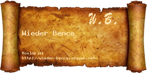 Wieder Bence névjegykártya